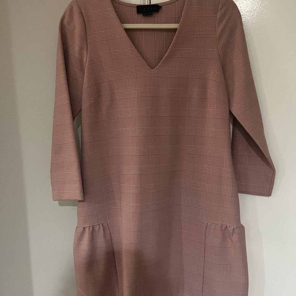 Hatch Pink Plaid Long Sleeve Dress